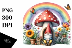 Colorful Gnome House Mushroom Clipart Product Image 3