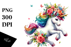 Funky Unicorn Jumping, Transparent PNG Product Image 1
