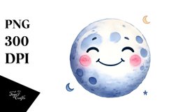 Simple Smiling Moon PNG Product Image 1