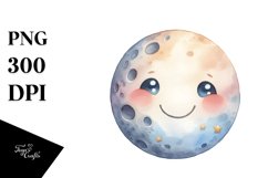 Smiling Moon and Stars PNG Product Image 1