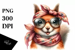 Whimsical Squirrel Portrait with Silk Scarf | Clipart Product Image 3