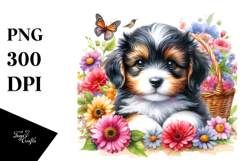 Colorful Baby Dog Watercolor Clipart Product Image 1