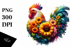Abstract Watercolor Chicken, Transparent PNG Product Image 1
