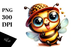 Cute Baby Bee with Rocker Look PNG Product Image 1
