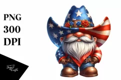 Detailed Patriotic Cowboy Gnome Clipart Product Image 1