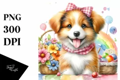 Colorful Watercolor Cute Dog Clipart Product Image 1