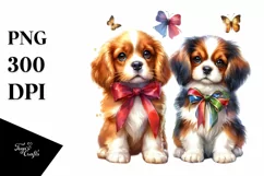 Colorful Watercolor Cute Dog Clipart Product Image 3