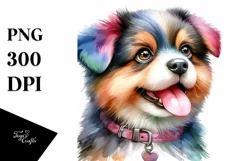 Colorful Watercolor Cute Dog Clipart Product Image 1