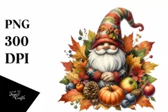 Detailed Autumn Gnome PNG Product Image 3
