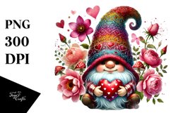 Valentines Gnome with Detailed Hat, High-Res PNG Product Image 1