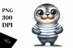 Expressive Baby Seal with Phishing Road | Sublimation Product Image 1