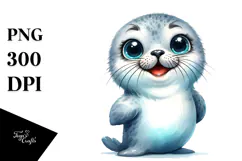 Expressive Baby Seal with Phishing Road | Sublimation Product Image 1