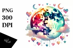 Simple Watercolor Moon, High-Res PNG Product Image 1