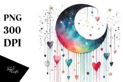 Simple Watercolor Moon, High-Res PNG Product Image 1
