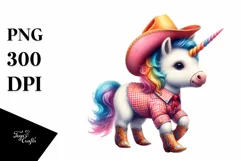 Colorful Baby Unicorn Dancer PNG Product Image 1