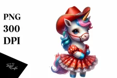 Colorful Baby Unicorn Dancer PNG Product Image 1