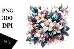 Glossy Jasmine Metallic Abstract Watercolor Clipart Product Image 1