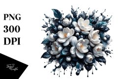 Abstract Glossy Jasmine Watercolor Clipart Product Image 3