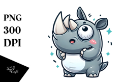 Cartoony Cartoon Rhino PNG Product Image 1