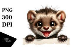 Funny Watercolor Crazy Looking Marten | Sublimation | Product Image 1