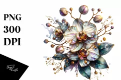 Detailed Shiny -like Orchid with Metalic Insertions Product Image 1