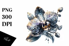 Detailed Shiny -like Orchid with Metalic Insertions Product Image 1