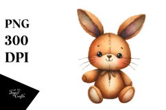 Colorful Vibrant Plush Bunny Watercolor | Clipart Product Image 1