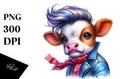 Goofy Cow Model Pose, PNG Product Image 1