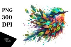 Abstract Vibrant Watercolor Bird, Transparent PNG Product Image 1