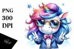 Cute Unicorn Playing with Paint PNG Product Image 1