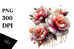 Glossy Peonies in , PNG Product Image 1