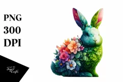 Vibrant Bunny with Flower Body PNG Product Image 3