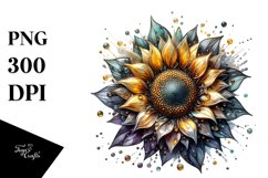 Sunflower Watercolor Splash Clipart Product Image 1