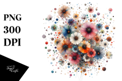 Watercolor Abstract Colorful with Small Daisy Product Image 1