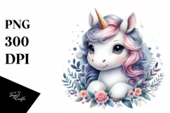 Whimsical Baby Unicorn, Transparent PNG Product Image 3