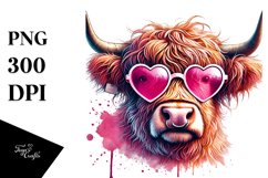 Detailed Pink Highland Cow PNG Product Image 1