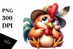Funny Rooster with Goofy Smile PNG Product Image 3