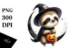 Cute Baby Sloth Halloween PNG Product Image 1