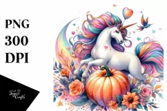 Colorful Unicorn Pumpkin Clipart Product Image 3