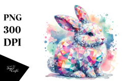 Colorful Bunny with Diamonds in Pastel Shades Product Image 1