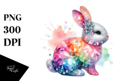 Colorful Bunny with Diamonds in Pastel Shades Product Image 1