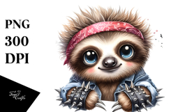 Energetic Baby Sloth PNG Product Image 1