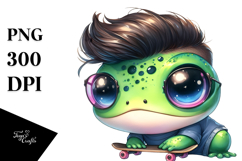 Energetic Baby Frog PNG Product Image 1