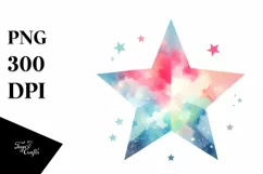 Colorful Pastel Star Clipart PNG Product Image 1