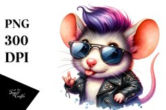 Funny Baby Mouse With Cool Hair PNG Product Image 1