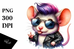 Funny Baby Mouse With Cool Hair PNG Product Image 1