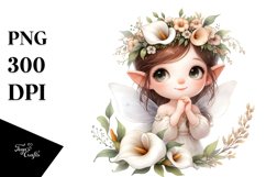 Watercolor Fairy with Calla Lily | Clipart Product Image 1
