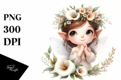 Watercolor Fairy with Calla Lily | Clipart Product Image 1