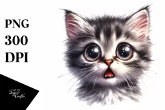Expressive Cat Portrait, High-Res PNG Product Image 3
