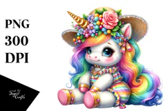 Colorful Unicorn, Transparent PNG Product Image 1